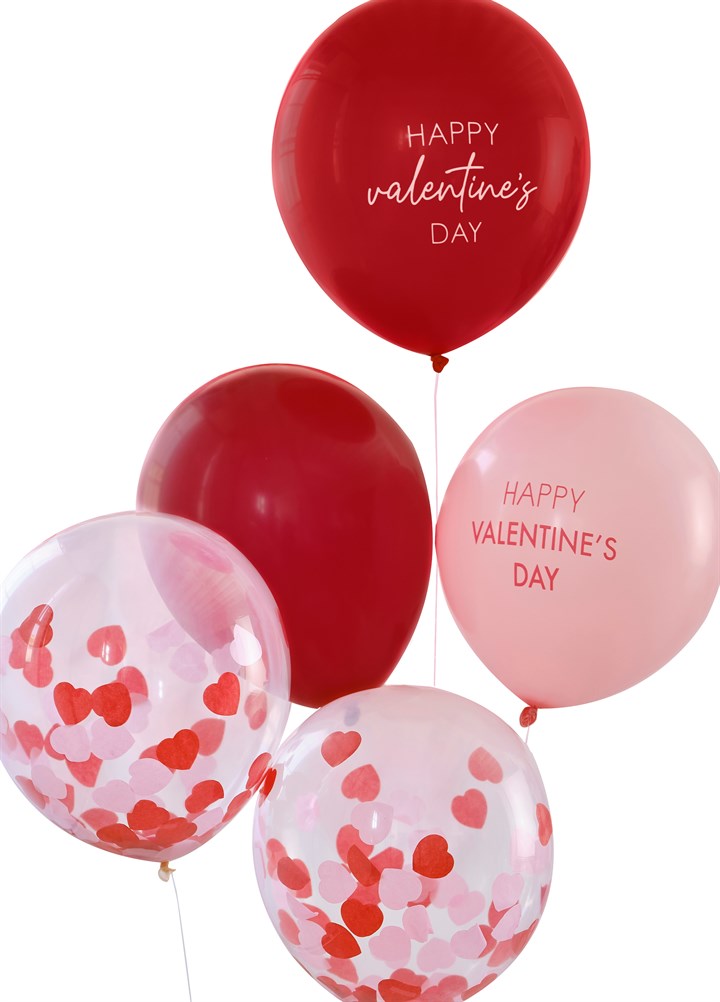 Pink and Red Confetti Balloons